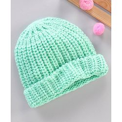 Babyhug Blend Knitted Cap Textured Aqua - Diameter 12 cm