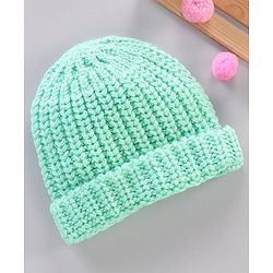 Babyhug Blend Knitted Cap Textured Aqua - Diameter 12 cm