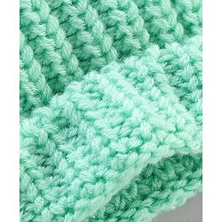 Babyhug Blend Knitted Cap Textured Aqua - Diameter 12 cm