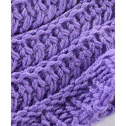 Babyhug Blend Knitted Cap Textured Purple - Diameter 12 cm