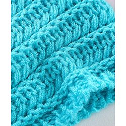 Babyhug Blend Knitted Cap Textured Blue - Diameter 12 cm