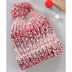 Babyhug Woollen Cap Red - Diameter 10 cm