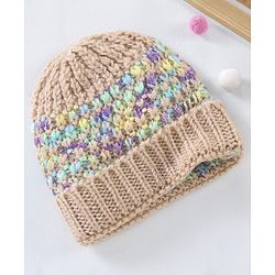 Babyhug Knitted Beanie Cap Solid Dyed - Multicolour