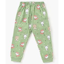 Babyhug Cotton Full Sleeves Night Suit Bunny Print - Green