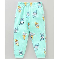 Babyhug Cotton Knit Full Sleeves Night Suit Bunny & Bear Print - Blue