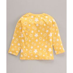 Babyhug Full Sleeves Night Suit Star Print - Yellow