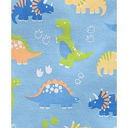Babyhug Cotton Knit Full Sleeves DIno Print Night Suit - Stone Blue