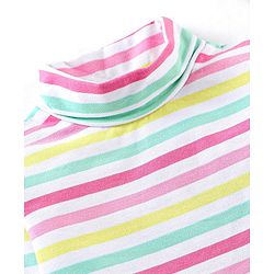 Babyhug Full Sleeves Cotton Lycra Skivi Top With Stripes - Pink