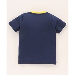 Babyhug Half Sleeves Cotton Shorts Set Text Print - Blue