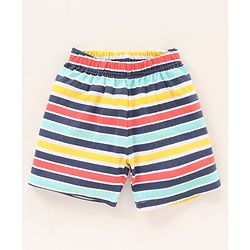 Babyhug Half Sleeves Cotton Shorts Set Text Print - Blue