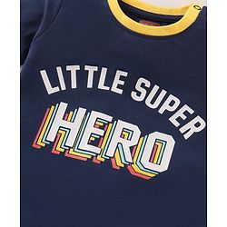 Babyhug Half Sleeves Cotton Shorts Set Text Print - Blue