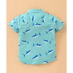 Babyhug Half Sleeves Shirt Shark Print - Blue