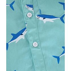Babyhug Half Sleeves Shirt Shark Print - Blue