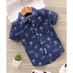 Babyhug Half Sleeves Printed Shirt - Navy