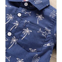 Babyhug Half Sleeves Printed Shirt - Navy