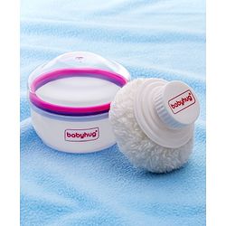 Babyhug Soft Powder Puff With Storage  - White & Pink