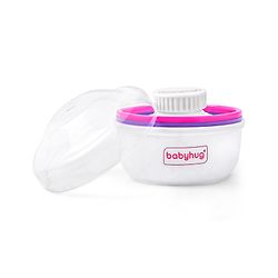 Babyhug Soft Powder Puff With Storage  - White & Pink