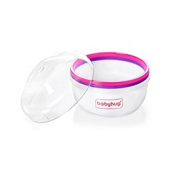 Babyhug Soft Powder Puff With Storage  - White & Pink