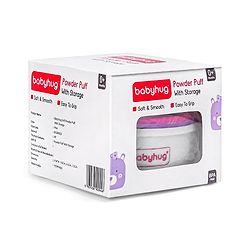Babyhug Soft Powder Puff With Storage  - White & Pink
