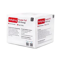Babyhug Soft Powder Puff With Storage  - White & Pink