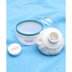 Babyhug Soft Powder Puff with Built-In Storage Case  White & Pink | Gentle | Safe | Hygienic | Soft Cotton