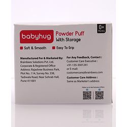 Babyhug Soft Powder Puff with Built-In Storage Case  White & Pink | Gentle | Safe | Hygienic | Soft Cotton