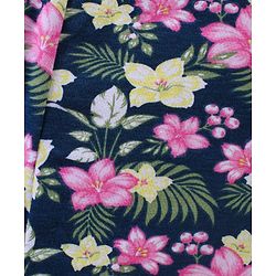 Babyhug Full Length Knit Leggings Floral Print - Navy Blue