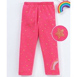 Babyhug Full Length Legging Star Print - Maroon