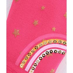 Babyhug Full Length Legging Star Print - Maroon