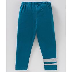 Babyhug Full Length Knit Leggings Text Print - Blue