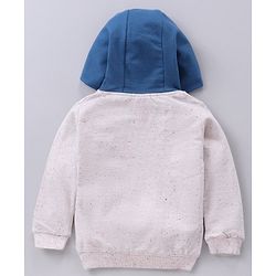 Babyhug Full Sleeves Hooded T-Shirt & Lounge Pant Text Print - White Blue