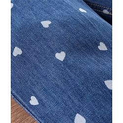 Babyhug Full Length Denim Jeans Heart Print - Blue