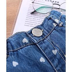 Babyhug Full Length Denim Jeans Heart Print - Blue