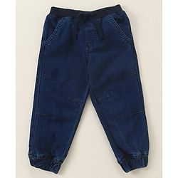 Babyhug Full Length Washed Denim Jeans - Blue