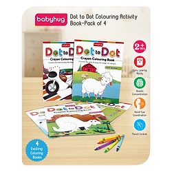 Babyhug Dot to Dot Colouring Activity Books Pack of 4 - English