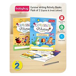 Babyhug Cursive Writing Activity Books (Capital & Small Letters) - Pack of 2