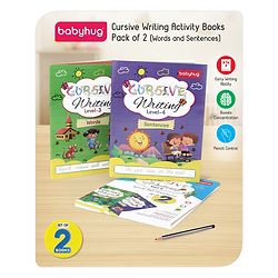 Babyhug Cursive Writing Activity Books (Words & Sentences) - Pack of 2