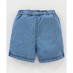 Babyhug Mid Thigh Denim Shorts Text Print - Blue