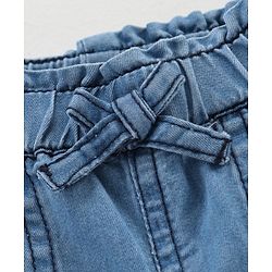 Babyhug Mid Thigh Denim Shorts Text Print - Blue