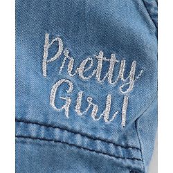 Babyhug Mid Thigh Denim Shorts Text Print - Blue