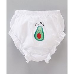Babyhug 100% Cotton Knit Bloomers Pack of 7 Fruits & Day Printed - White