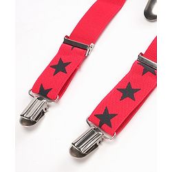 Babyhug Bow and Suspender Set Star Printed - Dark Pink