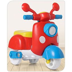 Babyhug Mini Scooter Toy -Blue | Friction Powered Push & Go Scooter with Moving Handle | Enhances Motor Skills & Coordination | Ideal Gift for 3+ Years | Child-Safe | BIS Certified