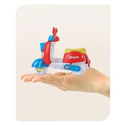 Babyhug Mini Scooter Toy -Red | Friction Powered Push & Go Scooter with Moving Handle | Enhances Motor Skills & Coordination | Ideal Gift for 3+ Years | Child-Safe | BIS Certified