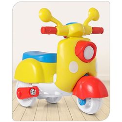 Babyhug Mini Scooter Toy -Blue | Friction Powered Push & Go Scooter with Moving Handle | Enhances Motor Skills & Coordination | Ideal Gift for 3+ Years | Child-Safe | BIS Certified