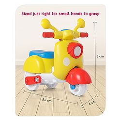 Babyhug Mini Scooter Toy -Blue | Friction Powered Push & Go Scooter with Moving Handle | Enhances Motor Skills & Coordination | Ideal Gift for 3+ Years | Child-Safe | BIS Certified