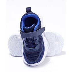 Cute Walk by Babyhug Sneakers With Velcro Closure Solid - Dark Blue