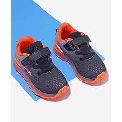 Cute Walk by Babyhug Velcro Closure Sneakers- Black Orange