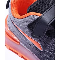 Cute Walk by Babyhug Velcro Closure Sneakers- Black Orange