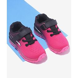 Cute Walk by Babyhug Velcro Closure Sneakers- Black Orange
